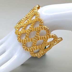 Lilly Pulitzer Gold Tone Lattice Cuff Bracelet NEW